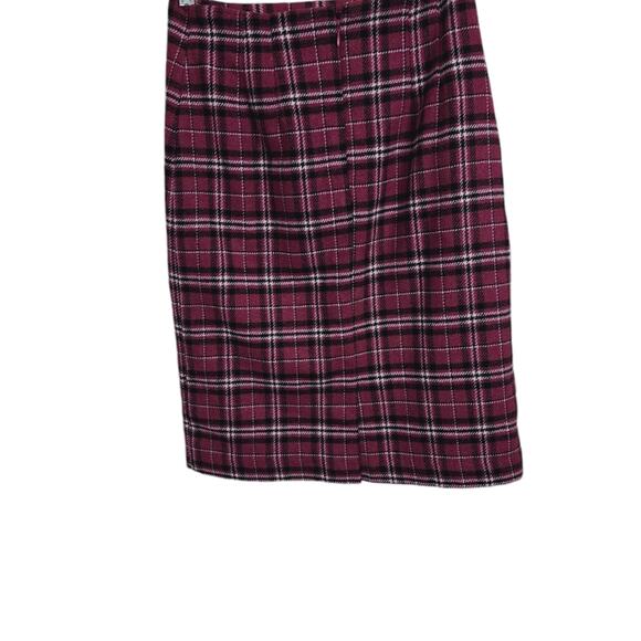 Red Black Vintage Plaid Tartan Clueless Preppy  Wool Skirt Academia Career USA 4 - Picture 2 of 13